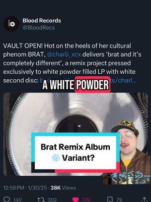 Our innovative queen @Charli XCX 👑 What are your thoughts on this release? #charlixcx #brat #vinyl #vinylalert #vinyltok #vinyltiktok #vinylrecords #recordcollector #greenscreen #greenscreenvideo 