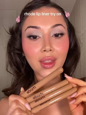 rhode lip shape try on - marketed as a lip contour and it does exactly that  leaving a natural pout @rhode skin @Hailey Bieber #rhodeskin #rhodeskincare #rhodelip #makeupreview #makeuptryon #lipliner #rhodelipliner 