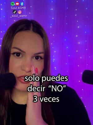 asmr 7 preguntas pero solo puedes decir NO 3 veces #asmr #susurros #preguntas #asmrparadormir #asmrespañol #asmrspanish