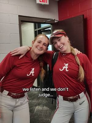 No judgement here… 🚫😉 #RollTide #Alabamasoftball #welistenandwedontjudge 