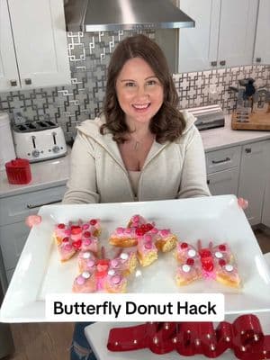 Turn store-bought donuts into the cutest Valentine’s Day treat with this easy Butterfly Donut Hack! ✨ Just cut a donut in half, flip the pieces around to form wings, and use frosting to create the body and hold them together. Then, decorate with candy for an extra sweet touch! Perfect for a festive breakfast or a fun treat to make with the kids, save this! ❤️🦋  Easily shop this video on the LTK app! Just search for YWM_Family, and make sure to follow us there too for exclusive in-app content! 💖  #ValentinesDayTreats #ButterflyDonuts #EasyValentineDesserts #FunWithFood #ValentinesDayInspo #ValentinesFun #Donuts 