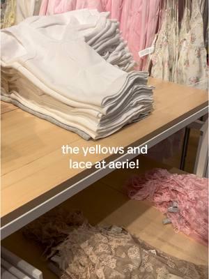 i love all the new things @aerie #aerie #aeriereal #lacetops #pastelyellow #pastelyello #outfitinspo 