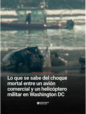 📌 Lo que se sabe del choque mortal entre un avión comercial y un helicóptero militar en Washington. El presidente Trump confirmó que no hay sobrevivientes del choque entre el avión. En al aeronave comercial iban a bordo 64 personas. El helicóptero militar Black Hawk de entrenamiento que transportaba a tres soldados. #Accidente #Aeronave #Avión #AmericanAirlines #UniNoticias #UnivisionNoticias 