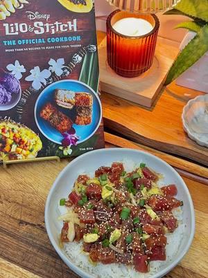 Lilo and Stitch cookbook recipe: Ahi Poke Bowl 🐟🍚 #liloandstitch #liloandstitchforever #liloandstitchfood #liloandstitchdinner #disneydinner #disneyfood #disneycookbook #liloandstitchcookbook #pokebowl #ahipoke #stitch #lilo #disneymom #disneyfamily #disneyfoodie #disneylove #Foodie #yummyfood #fypシ #fyp 