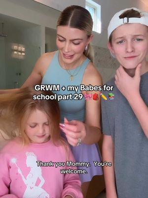 GRWM + my Babes for school 🏫 part 29.1 🎀🎒📚✏️📓 xx Angela Claire #momlifebelike #boymomsoftiktok #girlmomsoftiktok #bigbrother #littlesister #brotherandsister #momof4  #grwu #getreadywithus 