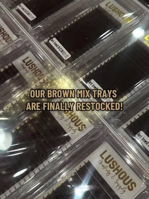 Brown lash trays are in! We offer them in Mix & single trays! 🤎  Shop online or in our store at 9901 Indiana Ave Riverside unit 101📍✨#lashclasses #beautyclasses #brownlashes #lashtrays #lashstore 