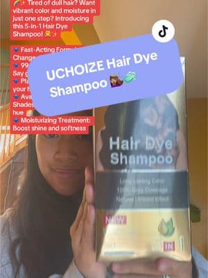 🌟 Transform Your Hair with this Revolutionary 5-in-1 Hair Dye Shampoo! 🌟  Are you ready to say goodbye to dull, lifeless hair and hello to vibrant color? This fast-acting Hair Dye Shampoo is your ultimate solution for achieving stunning hair in just one easy step! With 99.99% grey hair coverage, you can confidently embrace your new look without worrying about those pesky greys. 💖 Why Choose this Hair Dye Shampoo?   - Fast-Acting Formula: Change your hair color in minutes, perfect for those on-the-go!   - Moisturizing Treatment: Infused with nourishing plant extracts, our formula not only colors but also deeply moisturizes your hair, leaving it soft and silky.   - Increased Shine: Get that salon-quality shine right at home!   - Multiple Colors Available: Whether you want a bold new hue or a subtle change, we have a wide range of colors to suit every style.   Join the countless others who have transformed their hair and confidence with this 5-in-1 Hair Dye Shampoo. Don’t miss out on the chance to elevate your hair game! 🌈✨  👉 Tap the orange cart link to shop now and discover your perfect shade! #hairdye #haircare #hairtransformation #greycoverage #moisturizingshampoo #plantbasedbeauty #shinyhair #vibrantcolor #hairgoals #TikTokBeauty #TikTokShop #tiktokshopfinds 