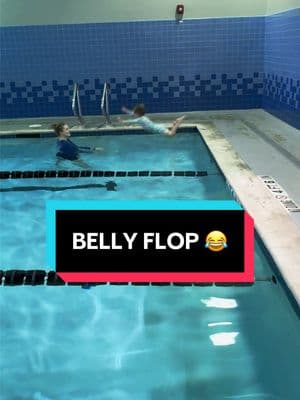 3 year old belly flop 😂 #swimlessons #toddler #learning #jump #splash #fun #hardwork #progress #strength #strong 