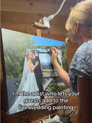 Easily my favorite part of the night is guiding and watching your guests add their own little touch to the live wedding painting! #NicMartin #LiveWeddingPainting #LiveWeddingPainter #LiveWeddingArt #LiveWeddingArtist #fyp #LiveEventPainter #LiveEventArtist 