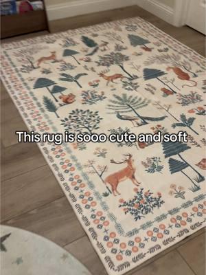 Dying over this rug! It’s soft, cute, and MACHINE WASHABLE! #rug #kidsrug #tiktokrug #rugs #washablerugs #cuterug 