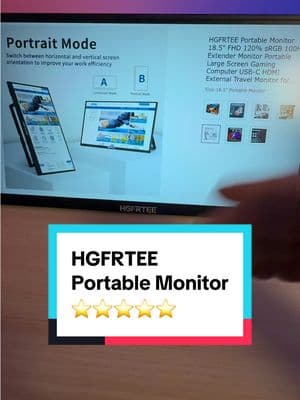 The HGFRTEE 18.5in Portable Monitor is a MUST HAVE for anyone who travels for work. It’s also for anybody who just really requires more screen real estate. This monitor is super portable, suoer thin, and super light. And the picture quality is outstanding. Two thumbs up! #creatorsearchinsights #computeraccessories #computerperipherals ##tinoreviews #techreview #techreviewer #gadgetreview #techtok #techtoktips #secondscreen #hgfrtee #workbagessentials #work #officesetup #officesetupideas #portablemonitor #tiktokshopjumpstart #tiktokshoploveatfirstfind #freshstartessentials 