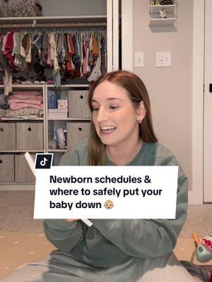 Replying to @lizzieheart13 Other moms definitely jump in the comments with your insight! Did you follow a newborn “schedule” and where did/do you safety set your baby down? #newmom #firsttimemom #momquestions #newbornbaby #howtotakecareofababy #babythings #newbornschedule 