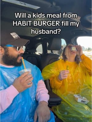 Replying to @Mama Pajama Just here for the Ranch Shots 😂🤣 #couple #couplecomedy #husbandwife #husbandwifecomedy #food #Foodie #habitburger #kidsmeal #fyp 