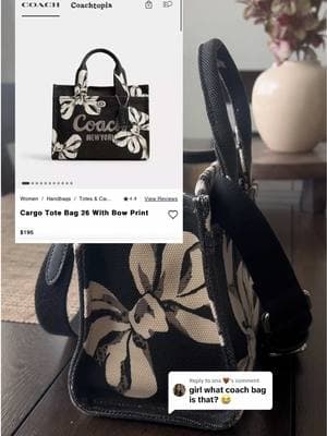 Replying to @ana 🤎  I ordered mine on the website and i believe mines the smallest one bag 20 @Coach   #coachbag #handbags #crossbodybag #tote #coachtopia #fypシ゚viral #xyzbca #bowprint #bows #coquette #coquettegirl #coquetteaesthetic #bowprintbag #cute 