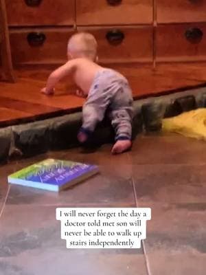 It wasn't what she said that stung, it was the certainty in which she said it. Loch was five at the time and I sat there holding back tears in that doctor's office. I wasn't sad because I thought he would be more valuable if he could walk up stairs. It made me sad because no one should put assumptions on a child's potential, especially mine. Our story is living proof that the medical community has been wrong even if the outcome is atypical. Sure, maybe he is unlikely to walk up stairs…but that doesn’t mean he won’t.  What I would have preferred to hear is this, "Lochlan is following the trend of kiddos that need support to walk up stairs."  We have never put expectations on any of our children. We only do all in our power to help them reach their full potential, whatever that looks like. And I will admit, watching him take his first steps up a couple stairs feels pretty good. I am sure happy I didn't take that doctor's words to heart. #cerebralpalsy #miracleshappen #medicalmotherhood #developmentaldelay #firststeps #micropreemie