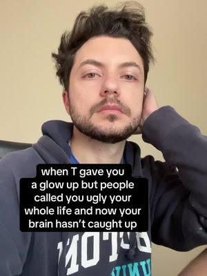 truly shocked every time i’m told im not ugly. could tell 100 stories of kids being mean about my looks growing up #transgender #transgenderftm #trans #lgbt🌈 #transmenoftiktok #fyp #transition #transformation #GlowUp #taylorswift #fypシ #ftm 