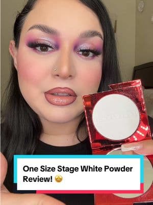 @ONE SIZE BEAUTY Stage White Powder ABSOLUTELY gives the brightest results! 🤩 #onesizebeauty #onesizepowder #patrickstarrr #makeupreview #firstimpression #brutallyhonest 