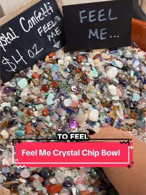 One of our customers favorite things to do in the store, is to feel our crystal chip bowl.  Would you want to feel it? Let me know in the comments. #neatoselements #crystals #crystalchips