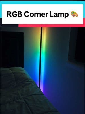 This RGB Corner Lamp is perfect for a modern room! #floorlamp #rgblights #roomlights #roomlight #ledlamp #ledrgb #tiktokshopjumpstart #TikTokShop 