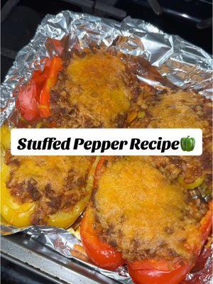 My stuffed pepper recipes 🫑 🔥  #Recipe #dinner #DinnerIdeas #dinnerrecipe #recipes #recipesoftiktok #stuffedpepper #stuffedpeppers #stuffedpeppersrecipe #stuffedpepperrecipe 