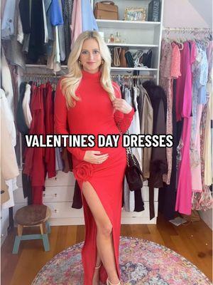 Which one would you choose? I think the first one is so fun and sexy but I doubt we’ll be going anywhere fancy enough to warrant it this year. All are linked in bio and most are non maternity. #ValentinesDay #valentinesdayoutfit #vday #bumpfriendlydresses 