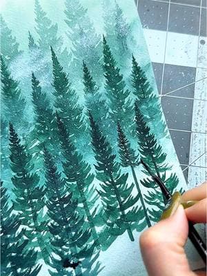 Mentally here 🌲🌲 #forest #watercolorpainting #artist #artislife #nature #fog