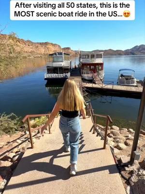 You definitely don’t want to miss this boat ride in Arizona!!  📍Desert Belle - Mesa, Arizona   Saguaro Lake in Mesa might just have the most beautiful views from a boat in the entire USA!  Do you agree?! 🚢 #usatravel #usadestinations #usaroadtrip #arizona #arizonadesert #arizonabeauty 