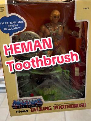 1984 Heman Masters of The Universe talking toothbrush in its original box. #heman #motu #hemanandthemastersoftheuniverse #mastersoftheuniverse #80stoys #80s #vintagetoys #retro #nostalgia #vintage #80skid #80sbaby #80sthrowback #80snosalgia #motucollector #pandorasboxtoysandcollectibles 