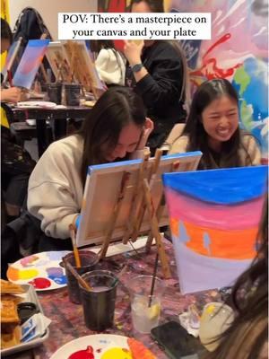 Cold weather = hot brunch plans. Bring your creativity and your appetite this weekend—we’ll bring the fun. #paintnsip #paintandpour #nyceats #nycbrunch #nychiddengems #thingstodoinnyc #nycdateideas  #boozybrunch 