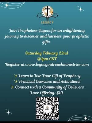 #prophetic #legacyoutreachcorp #conference #peace #learntodiscern #virtual #fypシ #joinus 