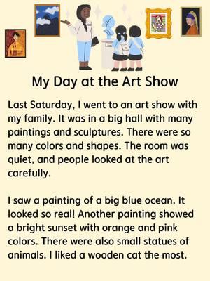 My day at the Art Show #artshow #painting #sculpture #gallery #myday #fyp #fory #foryourpage #englishlesson #english #LearnOnTikTok #learnenglish #englishteacher #englishstory #englishlistening 