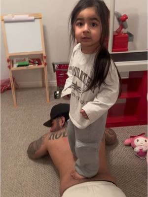 she was just casually stepping on her daddy's back lmao #fyp #prank #toddler #funny #foryou #explore #viral #kidsoftiktok 