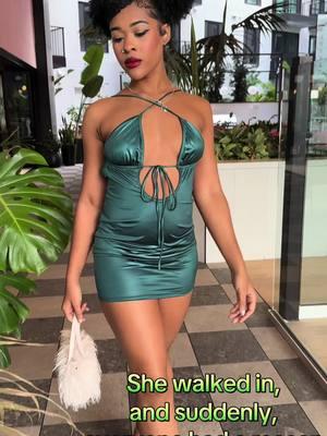 Confidence isn’t just worn—it’s embodied. 💚✨ This dress was made to turn heads, and I understood the assignment. Who else loves a statement look? 👑🔥 ##fashion #confidence #embodied #turnheads #Love #viralfashion #swagg #shopnow #OOTDGoals #tiktokfashion #pov #dresses 