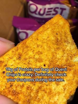 The seasoning on these is 🔥 sweet spicy chili is a great flavor #questchips #questnutrition #proteinchips #highprotein #protein #snacks #proteinsnack #GymTok #gym #tiktokmademebuyit 