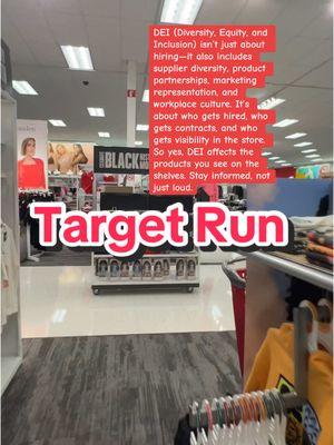 Replying to @shaypage988 I ended up stopping by a different @target store. I was even able to speak with one of their employees. Please understand, Independent thinking and self-education will always be my priority. I respect anyone’s choice to boycott, but I won’t be pressured into performative outrage. Let’s be real—this isn’t just about Target, DEI, or even hiring. It’s about political shifts and the way corporations respond to power. Boycott if you want, shop if you want, but let’s keep the conversation honest and the respect mutual. If people decide to change their perspective, let them. ##Target##dei##targetstores##diversityequityandinclusion##shoppingtok##corporations##departmentstore##targetrun