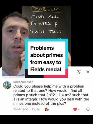 Problems about primes from easy to Field's medal that look the same ( @lorenzoloesch ) #math #mathtok #primenumbers #numbertheory #challenge #stem 