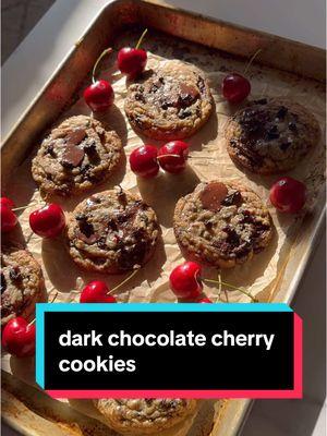 chocolate cherry cookies 🍒🍫❤️  these would also be perfect for valentine’s day !! the recipe is - as always - on the bl0g, lynked in bye oh. lmk if you make them!! #chocolatecherry #cookies #chocolatechipcookies #baking #Recipe