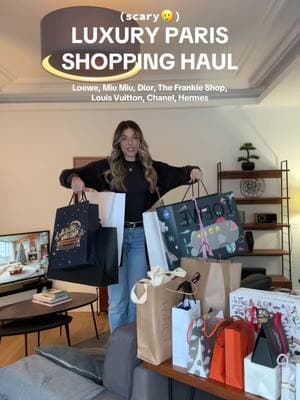 I will not be shopping again until 2026. Thank you. #shoppinghaul #fyp #comeshoppingwithme #shopping #luxuryhaul #paris #paristiktok #haul #tryonwithme #loewe #louisvuittonlover #chanel #dior #hermes #hermesunboxing #miumiu #thefrankieshop #ShoppingSpree #parisfashion #parisfashionweek 