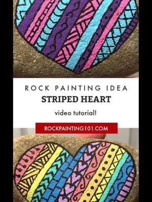 Striped Paint Pen Hearts for Beginners #paintpens #heartart #heartdesign #easyart