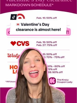 💘 Valentine's Day is almost here, which means Valentine's Day clearance is right around the corner! 💝 We're predicting sales to begin the day after Valentine's Day at stores like Target, Walgreens, Walmart and CVS. Want the best deal? Wait until the end of February for up to 90% off! 📱 Download the Krazy Coupon Lady app for all the deals intel and to set up free alerts for all the sales you want to shop! #ValentinesDay #valentinesdayclearance #clearancefinds #clearancesale #couponcommunity #krazycouponlady 