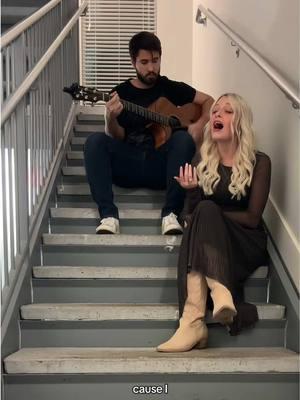 Billie Eilish cover 🤝 country singer singing in a stairwell #billieeilish #singer #coversong #billieeilishcover #whatwasimadefor 