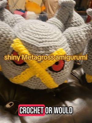 I really can't wait to make this even bigger for the mega #pokemonamigurumi #pokemoncrochet #crochetemall #amigurumipattern #crochetpattern #crochet #pokemoncrochet #pokemonamigurumi #amigurumi #seifersstitches #pokemon #metagross #shinymetagross 