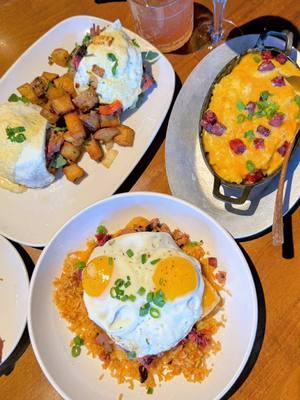 📣 🤔 IS LOCAL YOCAL THE BEST BRUNCH SPOT IN DOWNTOWN MCKINNEY 🥞🕵️‍♀️ 📍  Local Yocal BBQ & Grill in Downtown McKinney, TX 🗺️ 350 E Louisiana St  ☀️  WEEKEND BRUNCH 11:00-3:30 PM ( Reservations recommended )  This menu has smoked brisket bruncheladas that changed my life. 🤯❤️😋 This restaurant has been inside of this 1920s warehouse since 2009 after deciding to make a restaurant from their successful butcher shop and all the McKinney locals love to eat here. 🏆 I am proud to announce that their brunch is SO GOOD!  WHAT TO TASTE 👅 : everything is made from fresh foods you can find at their market 🛒 @localyocalfarmtomarket 🫔 Smoked Brisket Bruncheladas 🌾 Gulf Shrimp & Grits *creole cream sauce* 🥩 Brisket Benedict 🥞 Pancakes Of The Day *be sure to ask* BRUNCH COCKTAILS  🍹  🌅 Texas Sunrise  🍋 Jackie-O 🍋‍🟩 Strange Currencies SO, next time you’re in @downtownmckinney & looking for brunch, give this spot a try and share with me your favorite brunch spots in #downtownmckinney ? 🔎 I’ll go there next!  #bestbrunchmckinney #localyocal #mckinneybrunch #bbq #brisket #brunch #smokedbrisket #mckinneytx #mckinneytexas 