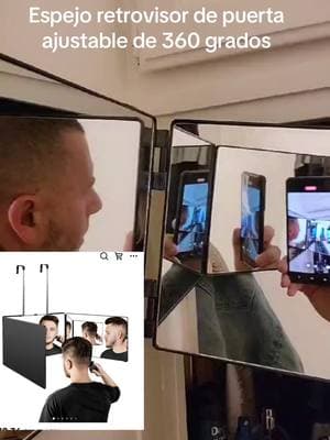 Espejo retrovisor de puerta ajustable de 360 ​​grados #espejo #mirror #haircut #greatideas 