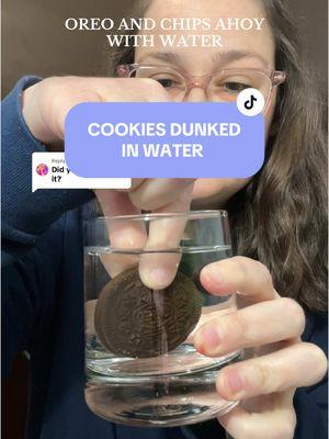 Replying to @KristineT8 which is better with water.. Oreo or chips ahoy? 👀 • #food #cookies #cookieswithwater #crazysnacks #snackideas #foodtiktok #foodreview 