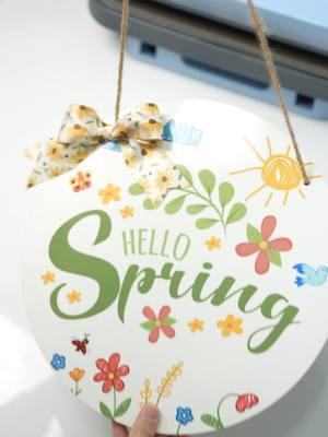 Let'a make a welcome Spring sublimation door hanger with auto heat press! #pydlife #sublimationdoorhanger #doorsign #autoheatpress #doorhanger #spring #springdoorhanger #sublimationblanks #sublimation #springhomedecor 