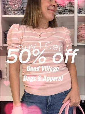 Mix and match our bags & apparel!! Buy 1 Get 1 - 50% off!  ✨Tops, Lounge Sets, Belt Bags, Wipes Clutches, Large Hanging Wetbags, Stroller Clips & more… www.thegoodvillageclothco.com #womensapparel #mombag #wetbags #babywipes #momessentials #momfit #clothdiapermom #clothdiapermama 