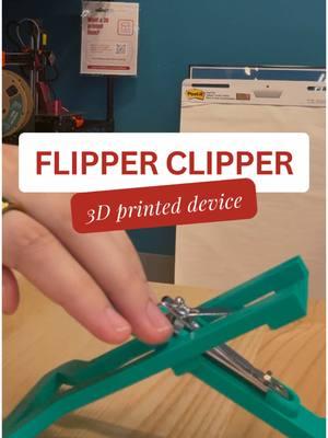 Would this help you or someone you know?   Video description: A close up video of a person’s hands using a green 3d printed nail clipping device.   Transcript: Are you struggling to clip your nails with one hand? The flipper clipper is here to help. This 3D printed assistive device flips open to hold a standard nail clipper. This device, designed by the Makers Making Change community, helps people with spinal cord injuries and other disabilities that affect hand dexterity and strength. It might also help someone with one hand or use of only one hand. You can check out this design at makersmakingchange.com and print it yourself or get someone to print it for you.   #Disability #Disabled #Makers #3DPrint #3DPrinting #3DPrinted #MakersMakingChange #Accessibility #Accessible #Access #AssistiveTech #AssistiveTechnology #AT #OccupationalTherapy #OT #OccupationalTherapist 