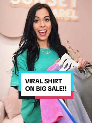 Have you heard?? She’s backk!! Our VIRAL Acid Wash Tshirt is back in stock and on sale!! Grab two for free shipping 🥰 #oversizedshirt #oversizedtshirt #acidwash #womensfashion #TikTokShop #tiktokshopping #tshirt #momstyle #vintagestyle #OOTD 