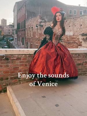 Bells ringing in a European town is one of my favorite sounds ❤️ The dress was made by me 👗 Video filmed by my wonderful mom 🎥 . #costume #costumedesign #ballgown #venice #italy #travel #carnavale #carnevalevenezia #sewing #sew #DIY #ambience 